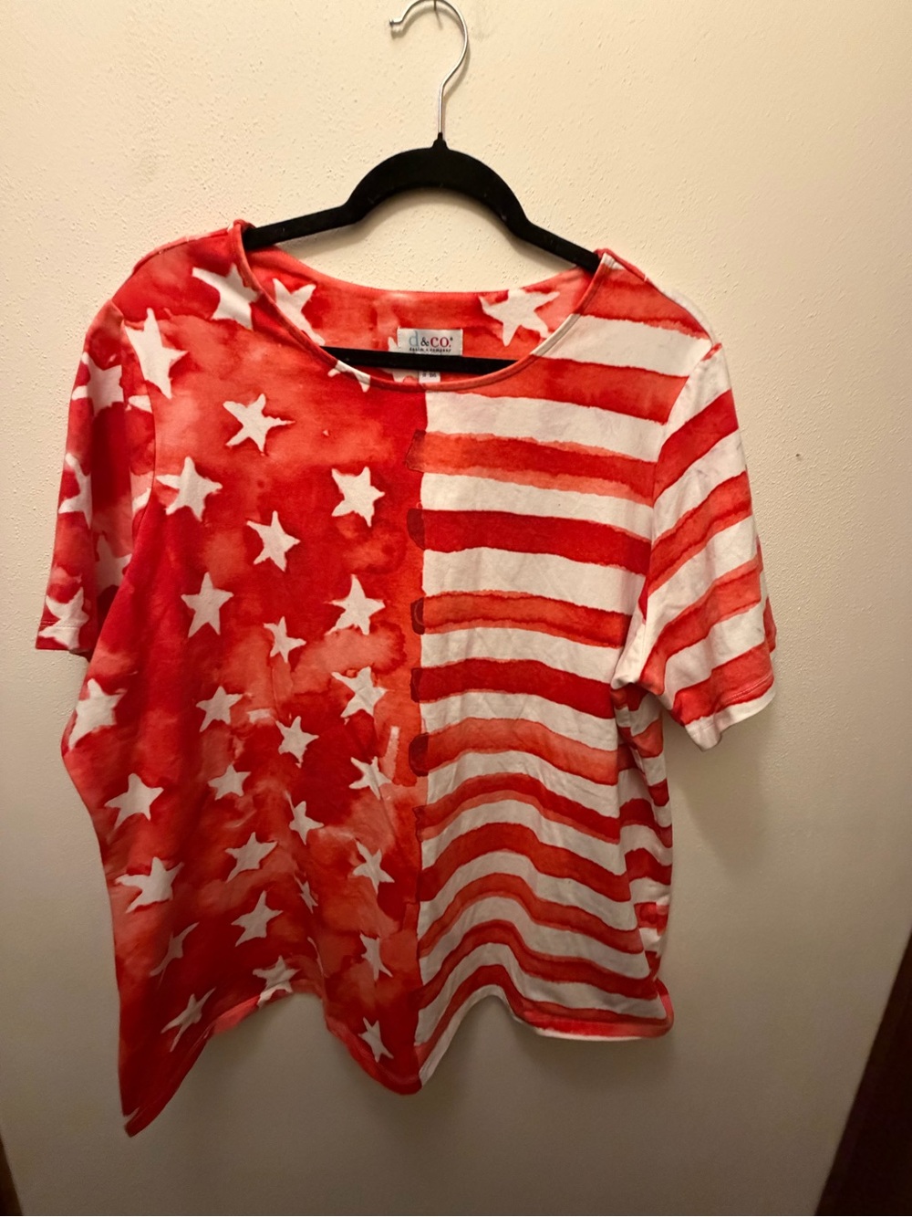d&co Kids Red & White Stars & Stripes Short Sleeve Tee